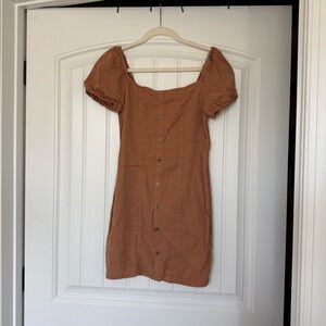 Marshalls Tan Button-Front Mini Dress